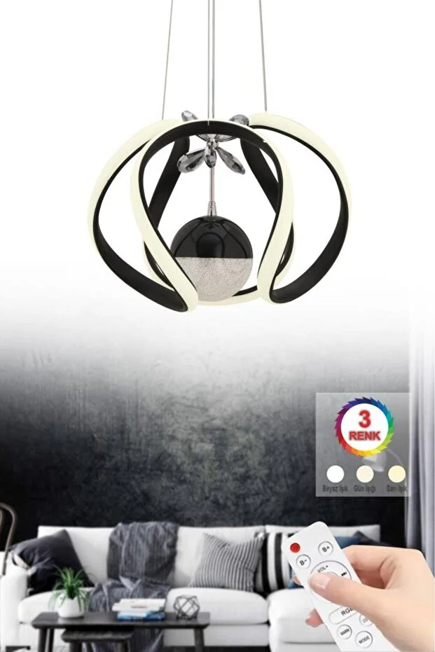 Bigiee Ledli Üç Renk Gold Lüx Modern Led Avize